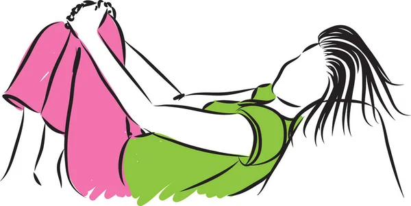 Jolie femme relaxant vecteur illustration — Image vectorielle