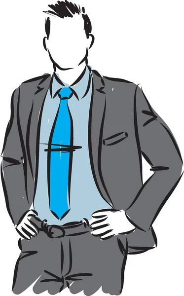 Homme d'affaires posant illustration vectorielle — Image vectorielle