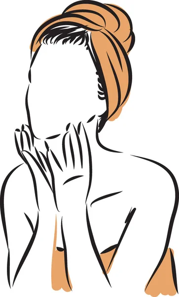 Γυναίκα δέρμα προσώπου φροντίδας διανυσματικά εικονογράφηση — Διανυσματικό Αρχείο