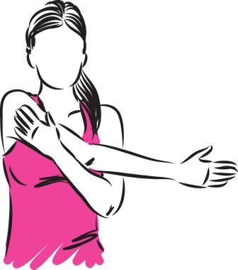 Fitness kadın germe egzersizleri illüstrasyon vektör