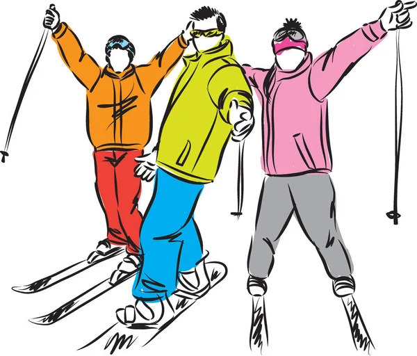 Illustration Wintersport Snowboard und Skivektor — Stockvektor