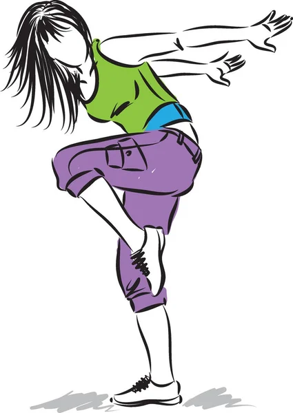 Kadın dansçı Modern Hip Hop vektör çizim