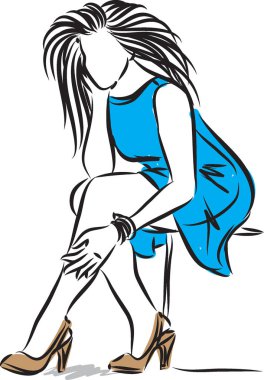 güzel kız vektör çizim modelleme