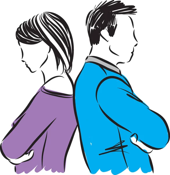 Couple Avec Des Problèmes Illustration Vectorielle — Image vectorielle