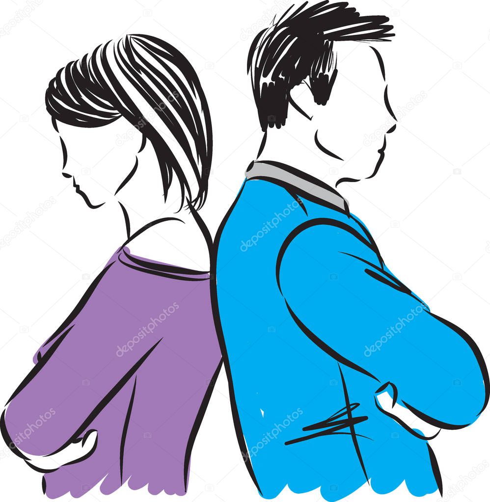 couple with problems vector illustration