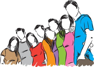 Grup insanlar vektör çizim