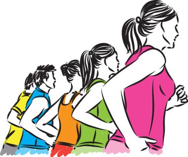 Fitness grup insanlar vektör çizim