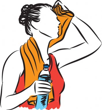 Fitness kadın şişe vektör çizim ile