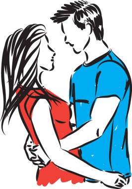 Çift erkek ve kadın vektör çizim