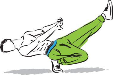 hip hop adam dansçı vektör çizim