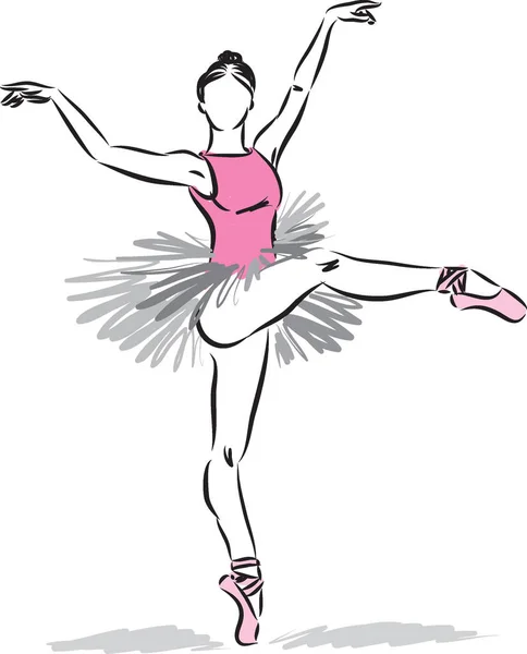 Balett Dansare Vektor Illustration — Stock vektor