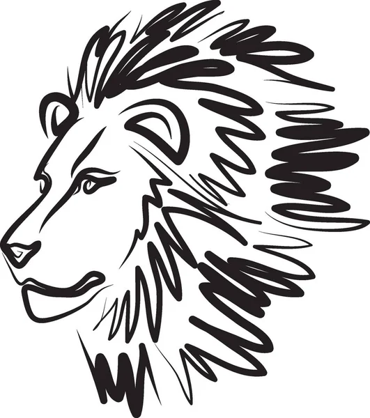 Γραμμή Λιοντάρι Τέχνης Διανυσματικά Εικονογράφηση — Διανυσματικό Αρχείο