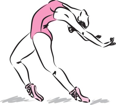 Bale dansçısı vektör çizim