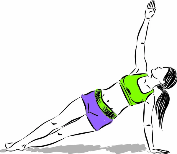 Fitness Yoga Meditation Woman Vector Illustration — Stock Vector