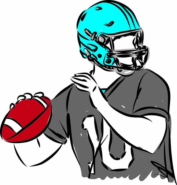 Joueur Football Avec Illustration Vectorielle Balle — Image vectorielle