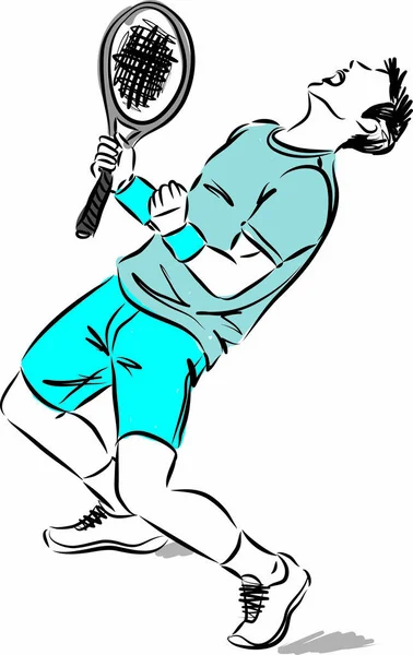 Joueur Tennis Homme Victoire Concept Vectoriel Illustration — Image vectorielle