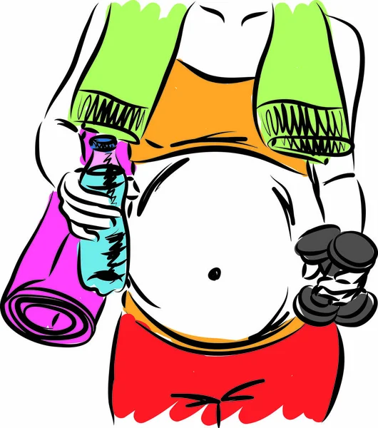 Zwanger Vrouw Fitness Concept Vector Illustratie — Stockvector
