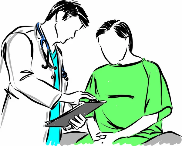 Doctor Met Patient Vector Illustratie — Stockvector
