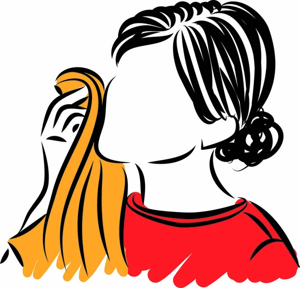 タオルベクトルイラストで顔を掃除する女性 — ストックベクタ