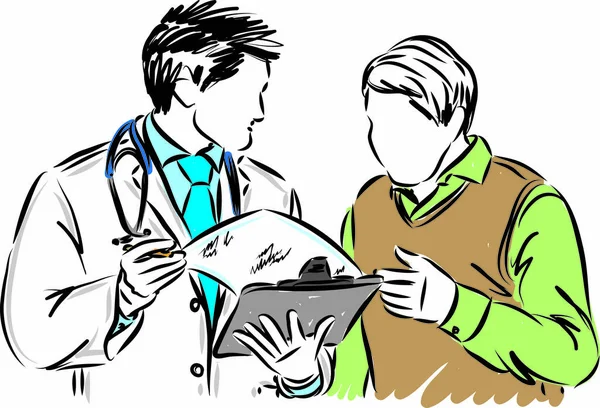 Doctor Con Hombre Paciente Vector Ilustración — Vector de stock