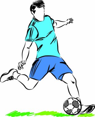 top vektör illüstrasyonlu futbol oyuncusu