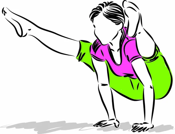 Posture Yoga Woman Vector Illustration — Stock Vector