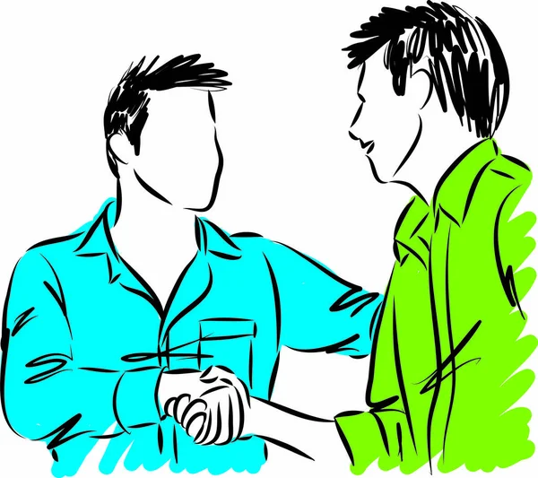 Hand Schudden Tussen Business Men Vector Illustratie — Stockvector