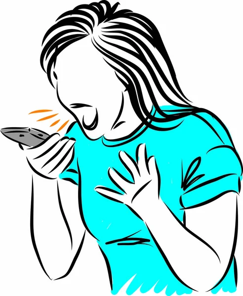 携帯電話のベクトル図で叫んでいる女性 — ストックベクタ
