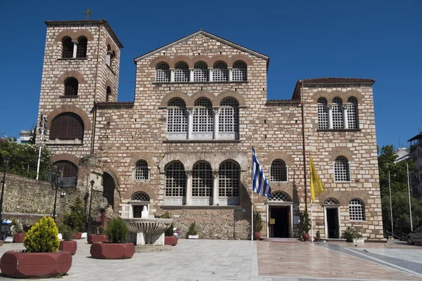 Agios Dimitrios (Saint Dimitrios) kilise Thessaloniki, Yunanistan. Kilisenin dış görünümü. 