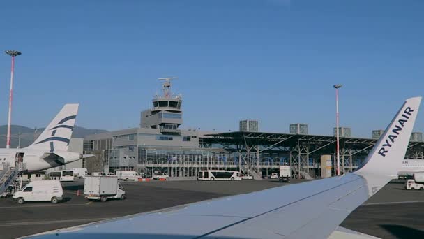 Thessaloniki Airport Macedonia. — Stock Video