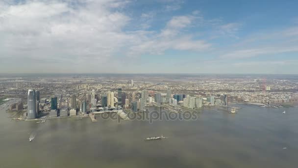 Pemandangan panorama New York dari One World Trade Center Observatory . — Stok Video