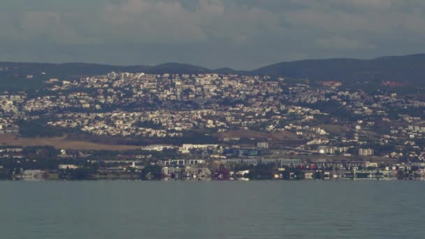 Thessalonique Grèce Paysage Vue Côtière Banlieue Panorama Est Vue Journalière — Video