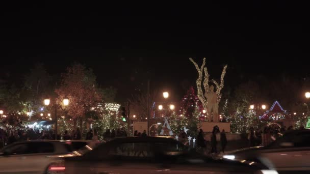 Thesszaloniki Görögország 2019 December Karácsonyi Dekorációk Arisztotelész Téren Éjszakai Kilátás — Stock videók
