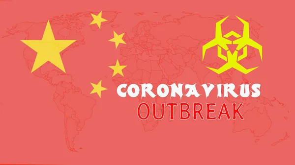 Wuhan Coronavirus COVID-19 2019-nCoV conceito de surto mundial com título relevante . — Fotografia de Stock