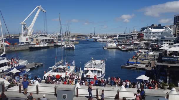 Cape Town Afrique Sud Décembre 2019 Bateaux Croisière Mouillés Avec — Video