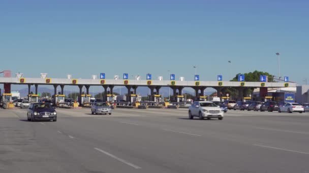 Malgara Greece September 2019 Highway Toll Stations Fee Collecting Booths — Stock Video