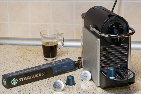 Máquina Automática Café Nespresso Usada Para Criar Café Expresso Com — Fotografia de Stock