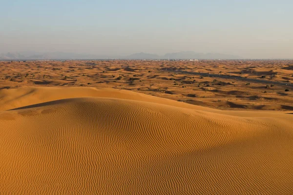 Sivatagi Táj Rub Khali Sivatagban Sivatagban Homokdűnék Állaga Sárga Narancssárga — Stock Fotó