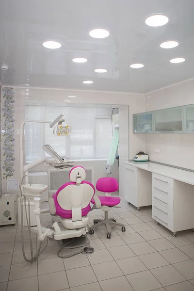 Interior of a dental office in a private clinic. Advanced medical equipment and tools for dental treatment and prosthetics