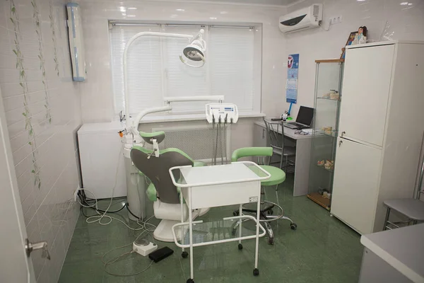 Interior of a dental office in a private clinic. Advanced medical equipment and tools for dental treatment and prosthetics