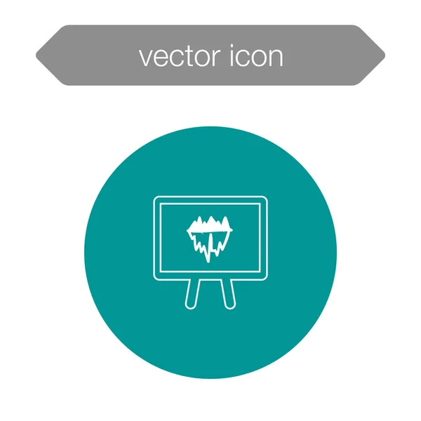 Presentation board chart icon — Stock Vector