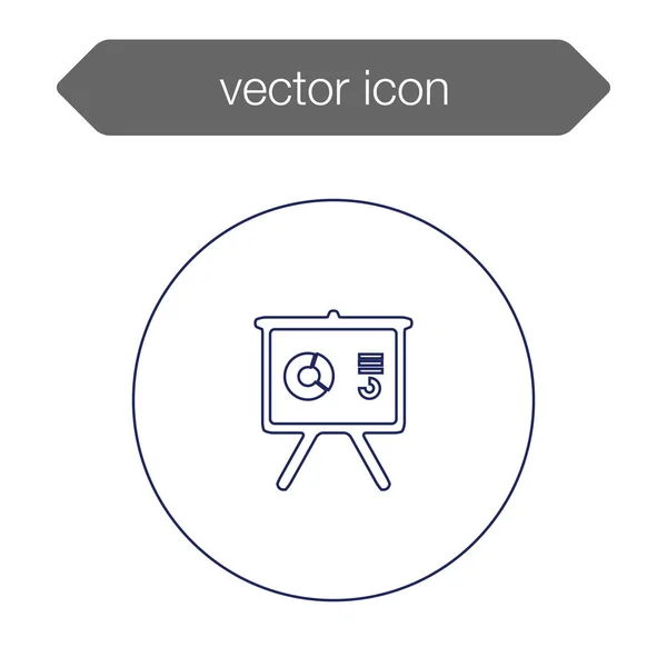 Presentation board chart icon — Stock Vector