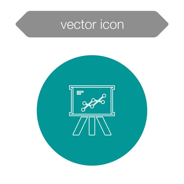 Presentation board chart icon — Stock Vector