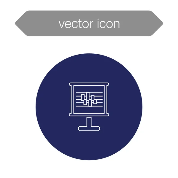 Presentation board chart icon — Stock Vector