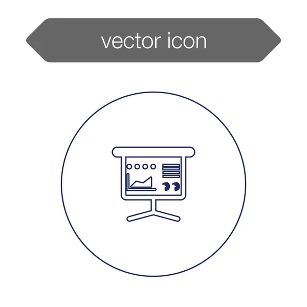 Gráfico en el icono del tablero de presentación — Archivo Imágenes Vectoriales