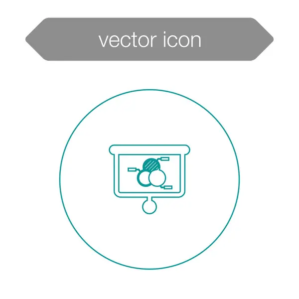Gráfico no ícone da placa de apresentação — Vetor de Stock