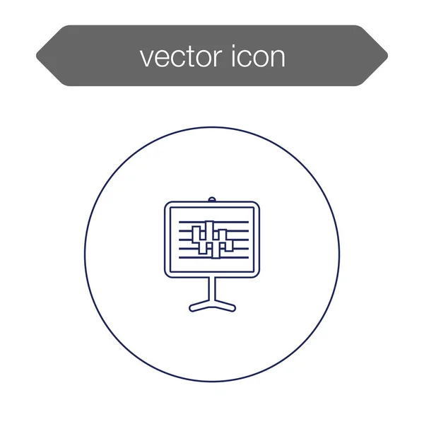 Gráfico en el icono del tablero de presentación — Vector de stock