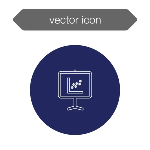 Chart on presentation board icon — Stock Vector