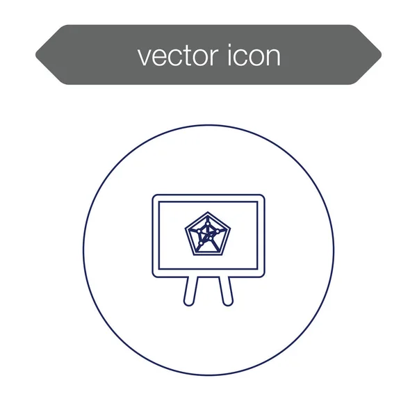 Gráfico en el icono del tablero de presentación — Vector de stock