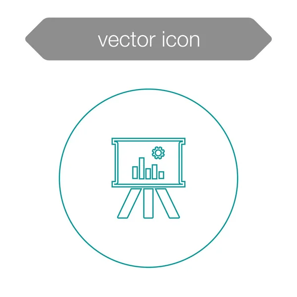 Gráfico en el icono del tablero de presentación — Vector de stock